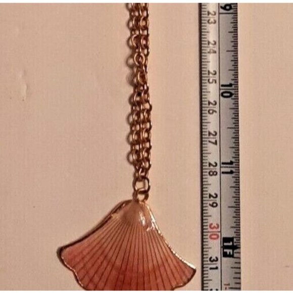 Pink Shell Necklace Gold 23" Chain - Picture 9 of 9